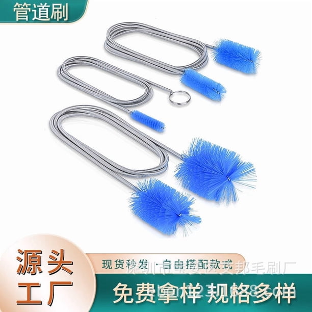 3 cepillos de drenaje largos y flexibles de gran tamaño, de acero inoxidable de doble extremo, para limpieza de tuberías largas de fregadero de cocina.