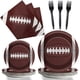 thumbnail image 1 of 96 Pcs Football Party Supplies Bundle Paper Plates Napkins Football Sports Party Birthday Decorations Favors For Kids Serves 24, 1 of 4
