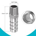 thumbnail image 2 of Uxcell 16mmx3/8PT Male Thread Straight Stainless Steel Hose Barb Pipe Fitting, 2 of 5