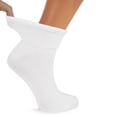 thumbnail image 3 of Diabetic Ankle Socks for Women 3 Pairs Non-Binding Seamless Toe (White, 9-11), 3 of 5