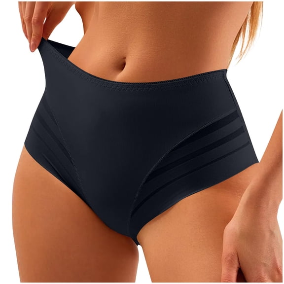 YueHuiYing Women's Seamless Underwear High Waisted Tummy Control No Show Panties Full Coverage Stretch Briefs