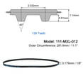 thumbnail image 2 of 111-MXL-012 Timing Belt 139 Teeth Closed Loop Pulley Timing Belt 11.1" Length x 0.125" Width, 2 of 4