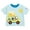 Blue / white stripes, bus, variant on Ms. Rachel ABC T-Shirt with 3D Flap Infant to Toddler