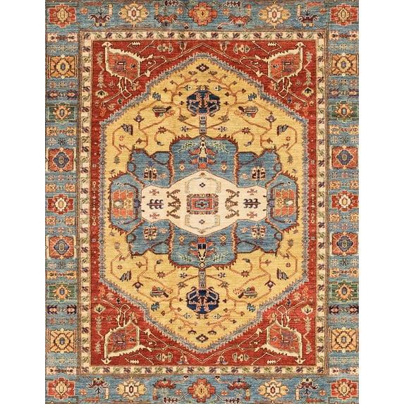 Ahgly Company Machine Washable Indoor Rectangle Abstract Chestnut Red Area Rugs, 6' x 9'