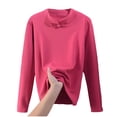 thumbnail image 1 of Yuyuzo Hauts de Pyjama pour Femmes Doublés en Molleton Col Roulé Couche de Base sous-Vêtements Thermiques en Molleton, 1 of 5