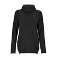 thumbnail image 4 of Women's Fashion High Neck Solid Color Pullover Knit Sweater With Split Hem And Sleeves Christmas Sweater Womens Sweaters Lightweight Mens Quarter Zip Woman Sweaters Sweatshirts Retro Snow Tipped, 4 of 7