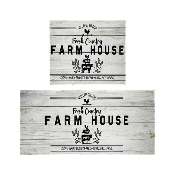 Hearth & Gear Farmhouse Kitchen Floor Fatigue Mat Kitchen Mat Farmhouse Washable Carpet Used For Kitchen Carpet Two Piece Set 40x60cm+40x110cm Bedroom Small Rug Dialysis Blanket Natural Throw Blanket