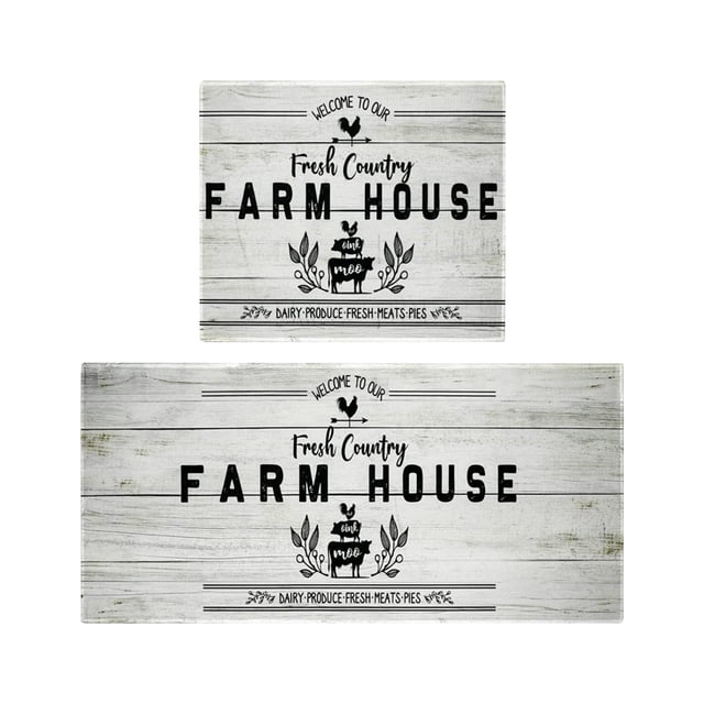 asddcavvf Farmhouse Kitchen Floor Fatigue Mat Kitchen Mat Farmhouse Washable Carpet Used For Kitchen Carpet Two Piece Set 40x60cm+40x110cm