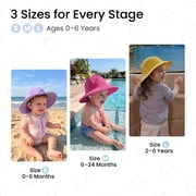 HECCEI Infant Sun Hat UPF 50+ Sun Protection Hat Summer Caps, 6-24 Months, Pink