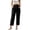 Black, variant on High Waist Wide Leg Pants for Women Front Button down Palazzo Pants Adjustable Waist Trousers with Pockets Casual Beach Office Vacation Clothes Beige XXL