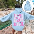 thumbnail image 2 of Women's Casual Pullover Hoodie for Everyday Comfort with Long Sleeve Print Design Round Neck Fashion Hooded Top for Ladies Spring and Autumn Suitable Sky Blue 2XL, 2 of 5