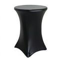 thumbnail image 5 of BalsaCircle Metallic Black Premium Cocktail Table Cover Fitted Spandex Tablecloth, 5 of 8