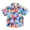 Blue, variant on Baby Boys Girls Butterflies Printing Shirt Kids Button Up Short Sleeve Lapel Collar Tops Unisex Toddler Loose Fit Shirt