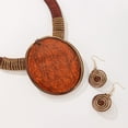 thumbnail image 3 of Bohemian Jewelry Big Round Resin Silver Tinfoil Pendant Necklace and Earring Set for Women Colorful Resin Bib Necklace and Earrings for Weddings Parties Everyday Wear, 3 of 4