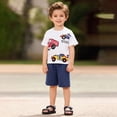 thumbnail image 4 of HCNTES Toddler Boy Summer Clothes Outfits Crewneck Kids Cotton Short Sleeve Shirt Shorts Set Toddler Boy Cool Clothes, 4 of 8