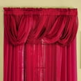thumbnail image 3 of Collections Etc Scoop Two-Piece Rod Pocket Solid-Colored Sheer Valances for Windows, Decorative Accent and Added Privacy for Any Room in Home, Burgundy, 3 of 4