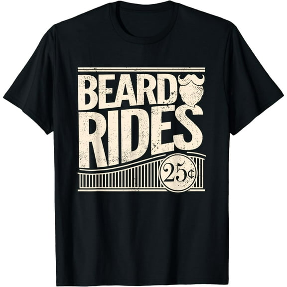 Beard Rides Funny Vintage Distressed Mens Beard T-Shirt
