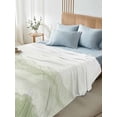 thumbnail image 4 of Sage Green Ombre Mountain Twim Size Flat Sheet, Wrinkleproof & Fadeproof Cooling Flat Bed Sheet Only, Nature Abstract Art Marble Breathable Soft Bedding Top Sheets 66 x 96 Inches, 4 of 8