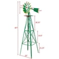 thumbnail image 6 of 8FT Weather Resistant Yard Garden Windmill Weather Resistant, Ball Bearing for Quiet Operation, for Lawn,Garden, Green, 6 of 14
