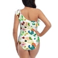 thumbnail image 5 of Easygdp Floral Vintage Women's One Shoulder Ruffle Monokini Bathing Suits with Removable Chest Pad, Quick Drying - XX-Large, 5 of 8