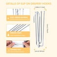thumbnail image 2 of Ganchos plisados para cortinas Aageme, 90 unidades, acero inoxidable 304, 2 of 8