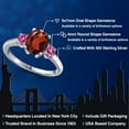 thumbnail image 2 of Gem Stone King 925 Sterling Silver Red Garnet and Pink Moissanite Engagement Ring for Women | 2.59 Cttw | Oval 9X7MM | Gemstone January Birthstone | Size 5, 2 of 6