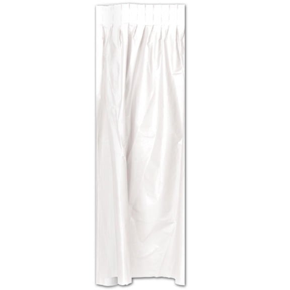Beistle Pack of 6 White Pleated Disposable Plastic Picnic Party Table Skirts 14'