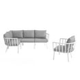 thumbnail image 2 of Modway Riverside 5 Piece Outdoor Patio Aluminum Set in White Gray, 2 of 10