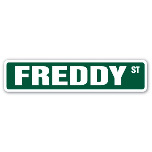 FREDDY Street Sign Childrens Name Room Sign | Indoor/Outdoor | Â 24" Wide