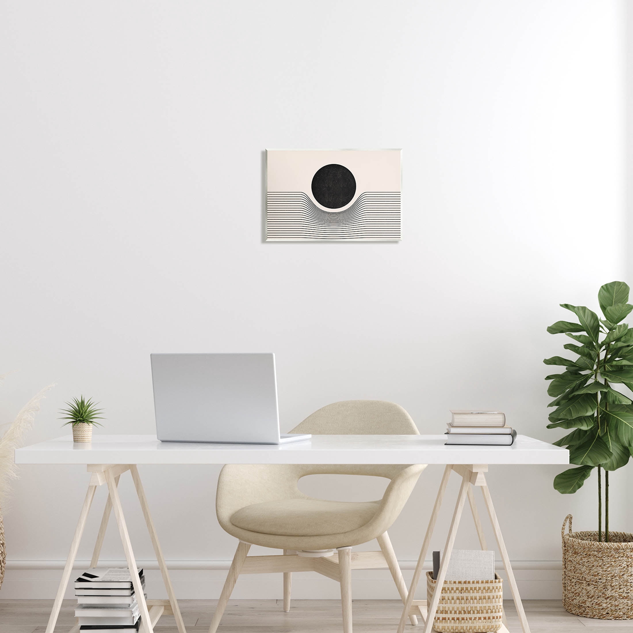 Stupell Industries Contemporary Abstract Circle Stripes Graphic Art Unframed Art Print Wall Art, Design by JJ Design House LLC