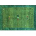 thumbnail image 1 of Ahgly Company Machine Washable Indoor Rectangle Abstract Turquoise Blue Contemporary Area Rugs, 5' x 8', 1 of 4