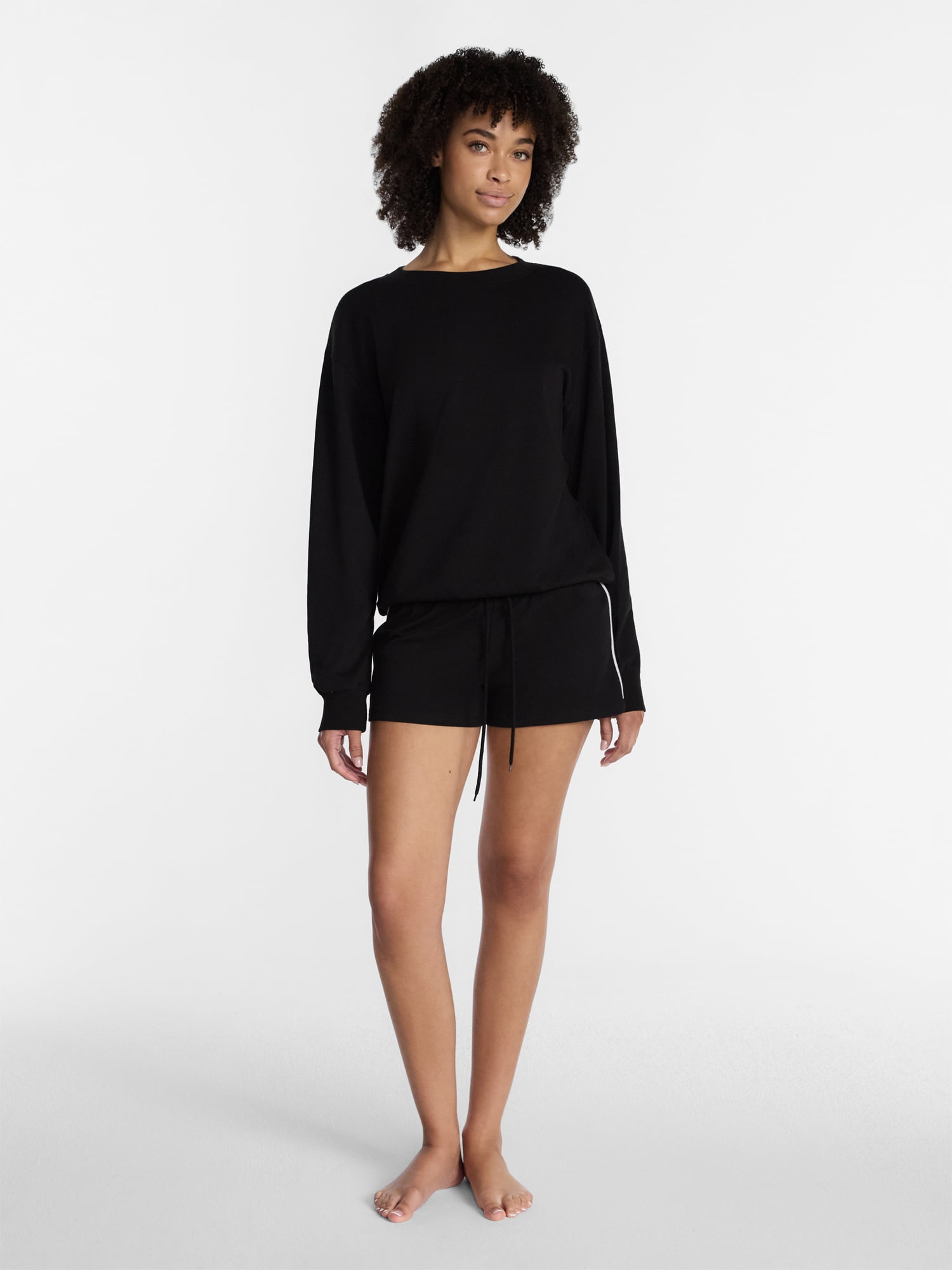 No Boundaries Sleepwear Top with Long Sleeves, Women’s XXS-3X