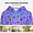 thumbnail image 4 of Haiem Purple Snowflake Elegance for Women's Fashion Hoodies & Sweatshirts with Kangaroo Pocket,Hooded Sweatshirt with Eye-catching Drawstrings-Large, 4 of 7