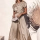 thumbnail image 1 of Vestido Midi De Verano 2023 Vestidos fluidos de una línea para mujer Vestidos de fiesta elegantes de satén sólido (Beige L) Cgtredaw Para estrenar, 1 of 1