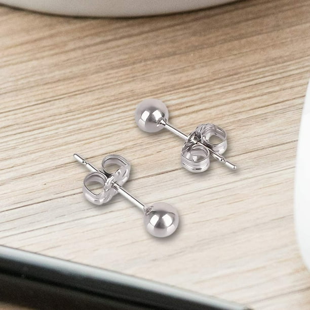 IGUOHAO Ball Stud Titanium Earrings,Hypoallergenic for Women Girls High  Polished Colored for Sensitive Ears, 3mm and 4mm Pure Titanium Nickel-Free 