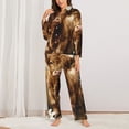 thumbnail image 2 of Lsque Cute Calf Butterflies A Pattern Long Sleeve Pajama Set for Women - Soft 2-Piece Sleepwear and Loungewear Set with Pockets, Comfy Nightwear-Large, 2 of 7