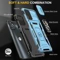 thumbnail image 2 of Feishell Case for Motorola Moto G 5G (2023) Camera Lens Slide Protection Cover with Ring Holder Kickstand, Car Magnetic Armor Heavy Duty Military Grade Shockproof PC Rugged Bumper,
Lightblue, 2 of 7