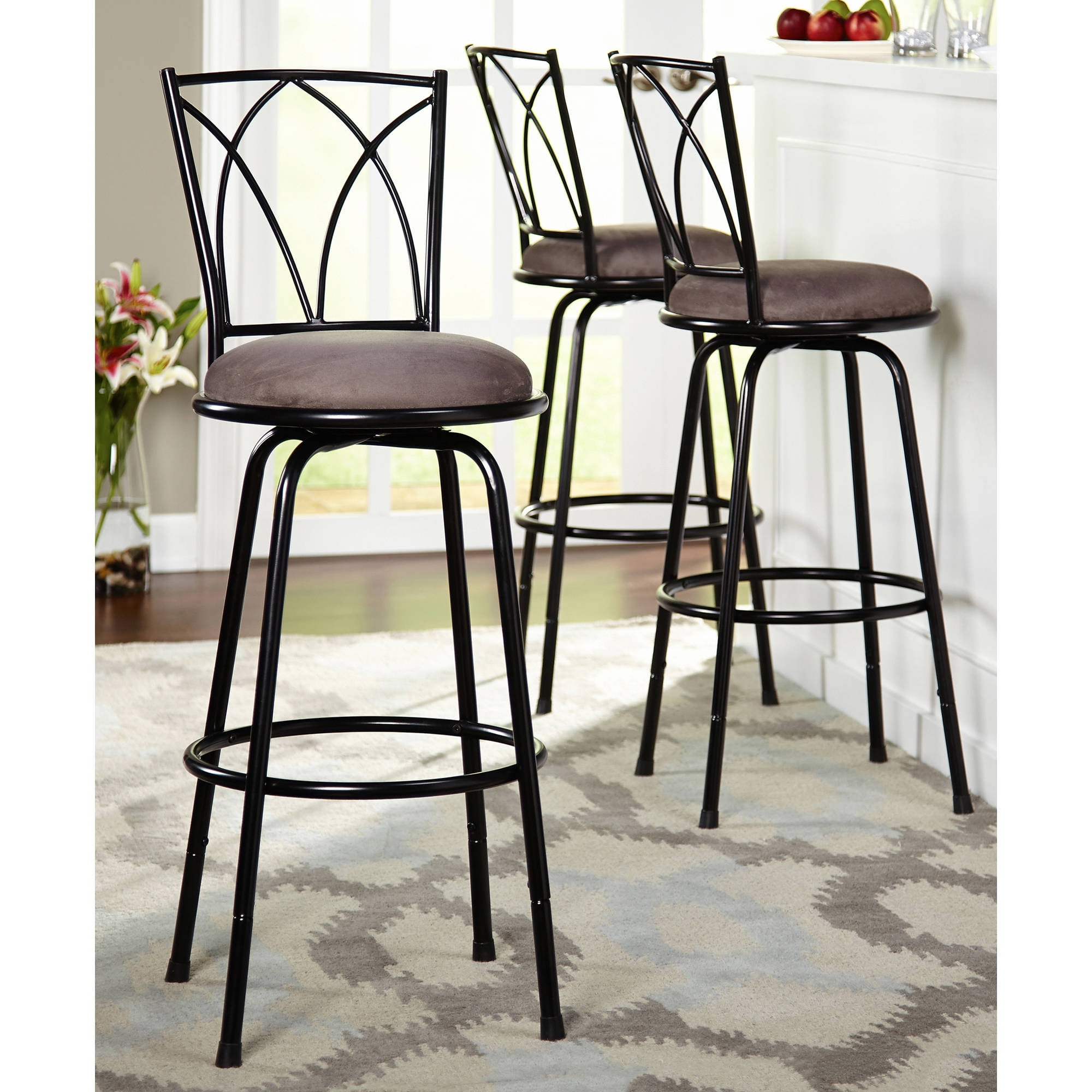 Mainstays 24" Swivel X-Back Hammered Bronze Barstool ...