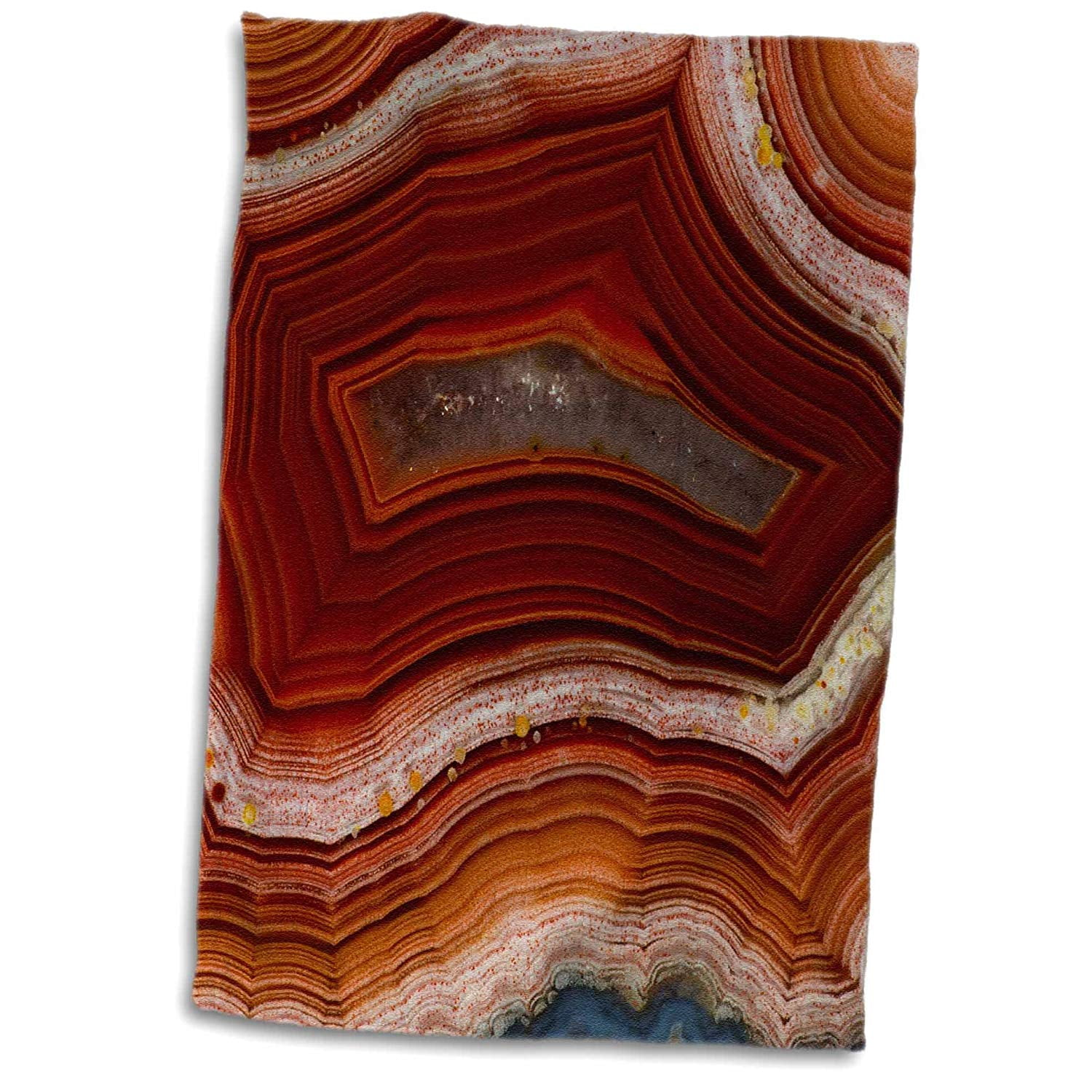 3D Rose Banded Agate Rust Colored Hand Towel 15 x 22