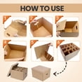 thumbnail image 3 of 2 Pack Corrugated Cardboard Moving Boxes with Handles and Lids for Wine Glasses and Dishware, 3 of 7