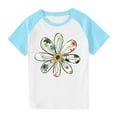 thumbnail image 1 of RXIRUCGD 2025 Vêtements d'Été pour Enfants Tout-Petits Garçons Filles Mode Mignon Col Rond Imprimé Manches Courtes Haut, 1 of 7