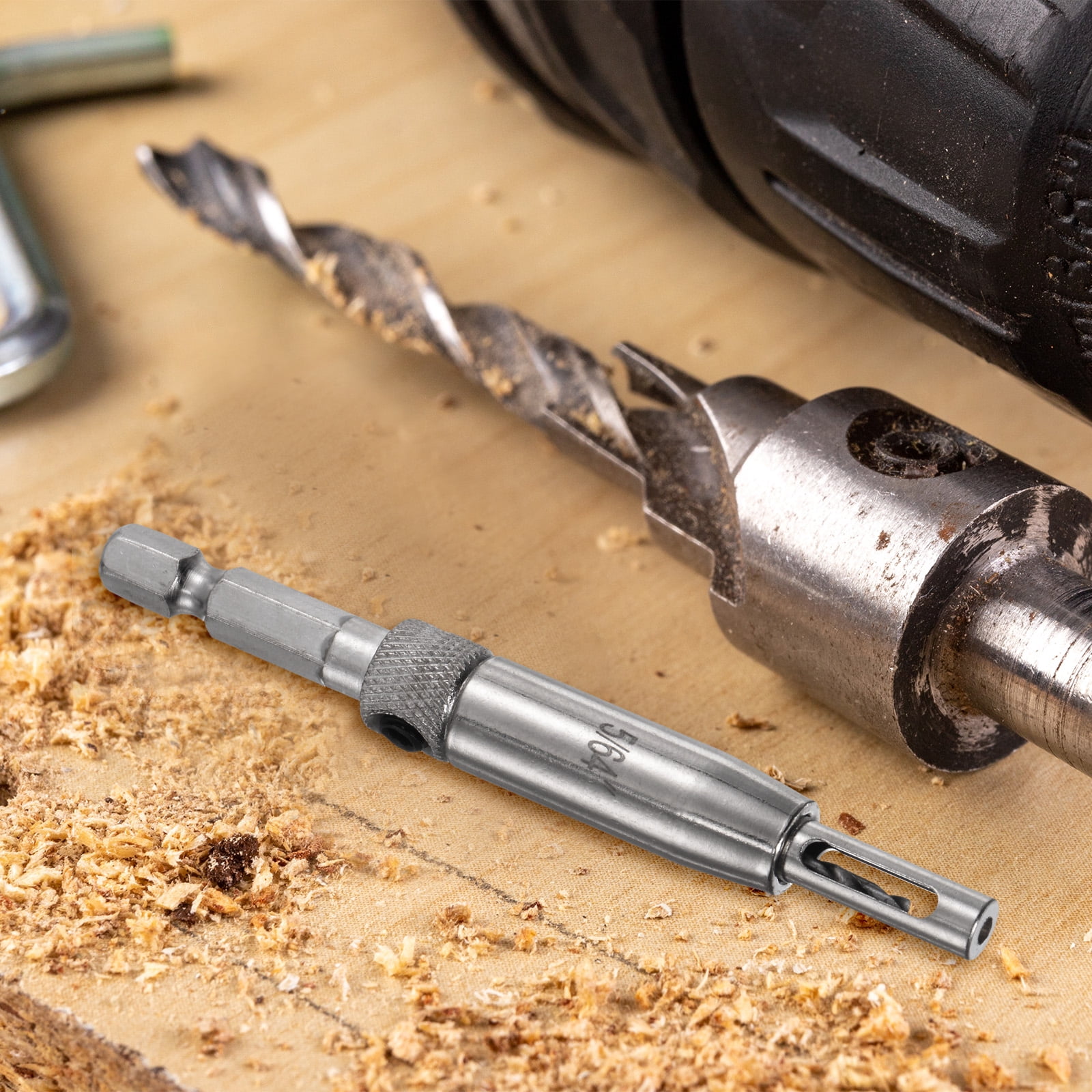 Uxcell 8pack Self Centering Drill Bit Set 5/64-1/4" 5mm, 1/4" Hex Shank Drilling Bits for Wood Working,Hinge , Silver