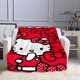 thumbnail image 1 of Manta estampada Hellos Cat Kitty, manta suave y acogedora de franela, manta cálida para niños, manta bonita, manta de picnic, regalo de cumpleaños, 1 of 4