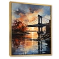 thumbnail image 2 of Designart "Bronx Bridge in New York" Cityscapes Floater Framed Canvas Wall Art, 2 of 7