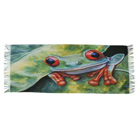 BZSMCE Women Scarf Green Frog Simple Pattern Soft Warm Long Large Scarves