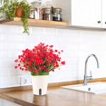 thumbnail image 3 of Morttic Artificial Fake Flowers, 12 Bundles Outdoor UV Resistant Greenery Shrubs Plants Indoor Outside Hanging Planter Home Garden Decor (Red), 3 of 7