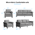 thumbnail image 2 of CECER 2 Pieces Living Room Sofa Set, Linen Fabric Sectional Sofas and Couches Set for Living Room, Including 3-Seater Sofa and Armchair, Light Grey, 2 of 5