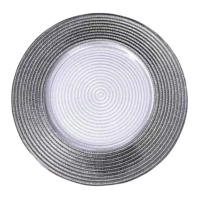 GUOOL Assiette de Service Ronde pour Chargeur, Napperons Réutilisables, Plateau Décoratif Vintage pour Argent