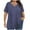 Navy B, variant on Zpanxa Women's Plus Size Cross Over V-Neck Top Short Sleeve Polka Dot Print Blouse Loose Comfortable Fit Casual T-Shirt for Women