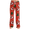 thumbnail image 2 of Fabrcox Christmas Pajama Pants Women Soft Snowman Printed Sleeping Pants Women Funny Merry Xmas Fall Winter Comfy Wide Leg Womens Lounge Pants, 2 of 5